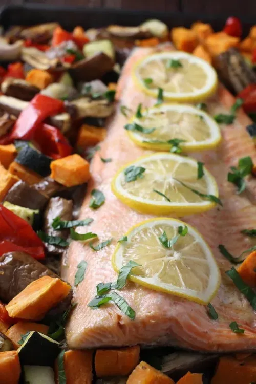 Rainbow Trout with Herb Butter and Seasonal Vegetables